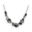 Ikita costume jewelry necklace with grey and black petals