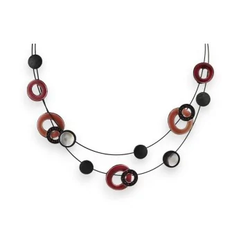 Ikita double strand fashion necklace in shades of brown and burgundy