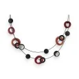 Ikita double strand fashion necklace in shades of brown and burgundy