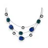 Ikita Three-Strand Fantasy Necklace in Royal Blue and Duck Blue