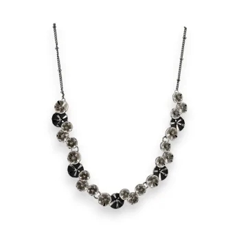 Grey and Black Metallic Flower Fantasy Necklace by Ikita