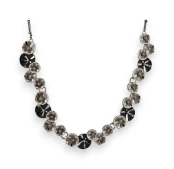 Grey and Black Metal Flower Fantasy Necklace by Ikita