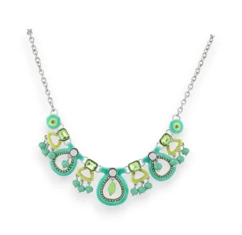 Fantasy Necklace in Silver-Colored Metal with Green and Lime