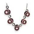 Fancy Necklace with Red Circle Design by Belle Miss