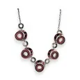 Fancy Necklace with Red Circle Design by Belle Miss