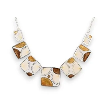 Silver-plated Fantasy Necklace with Brown Shades