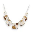 Silver-plated Fantasy Necklace with Brown Shades