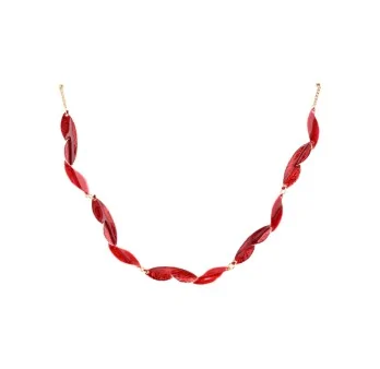 Collier fantaisie Ikita doré et rouge