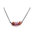 Rose and red metal Feather necklace by Ikita