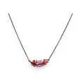 Rose and red metal Feather necklace by Ikita