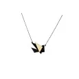 Fantasy Necklace Origami Paper Crane Black and Ecru by Ikita