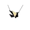 Collana Fantasia Origami Gru nero e bianco crema di Ikita