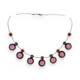 Fashion necklace with embossed rose gold pendants by Ikita