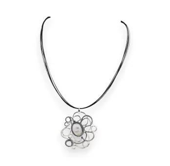 Collana multi-cavo Ikita con ciondolo Design argentato