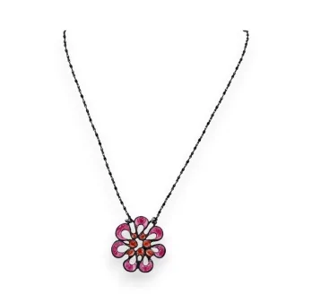 Ikita Pink Flower Costume Necklace