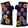 Embroidered wool mittens from Nepal