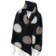 Asymmetrical black polka dot scarf