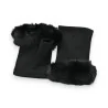 Black faux fur mittens