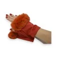 Brick faux fur mittens