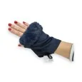 Navy blue faux fur mittens