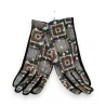 Gants velours suédine noir motifs géométriques