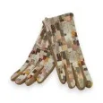 Velvet gloves with pastel paint pattern