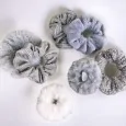 Set of 7 soft gray scrunchies