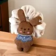 Chouchou enfant doux avec lapin en peluche