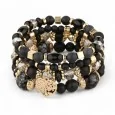 Bracelet multi Rangs fantaisie noir