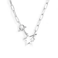 Offset Star Necklace Silver Steel