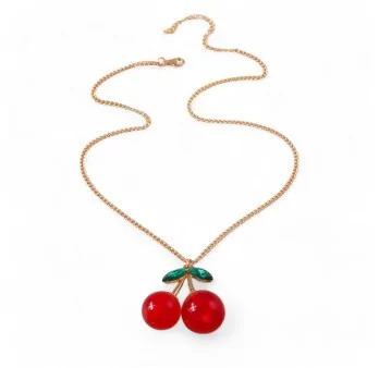 Golden Fantasy Necklace with Cherry Medallion