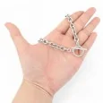 Steel chain necklace with circular clasp