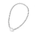 Steel chain necklace with circular clasp