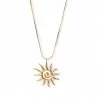 Gold-plated steel necklace with Sun Medallion