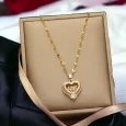 Gold-plated steel Love heart pendant necklace