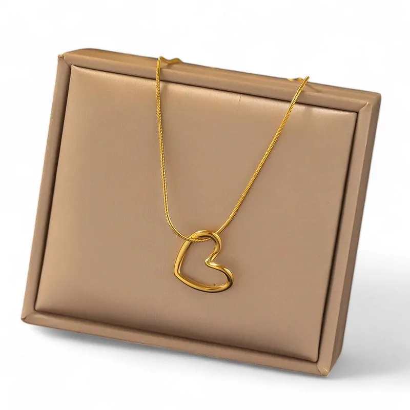 Golden Steel Heart Necklace