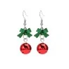 Christmas Earrings with Green Bow and Red Ball