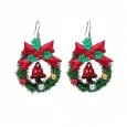 Festive Christmas Wreath Earrings