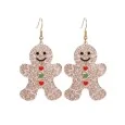 Glittery gingerbread man costume earrings