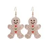 Glittery gingerbread man costume earrings