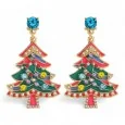 Boucles d'oreilles Dorées Sapin de Noël Fantaisie