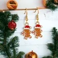 Boucles d'oreilles Bonhomme en Pain d'Épice de Noël