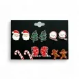 Set of 6 pairs of Christmas earrings