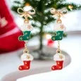 Boucles d'oreilles fantaisie chaussettes de Noël