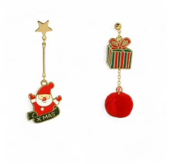 Boucles d'oreilles fantaisie Père Noël et cadeau