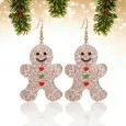 Glittery gingerbread man costume earrings