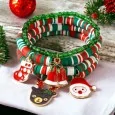 Christmas-themed elastic charm bracelet