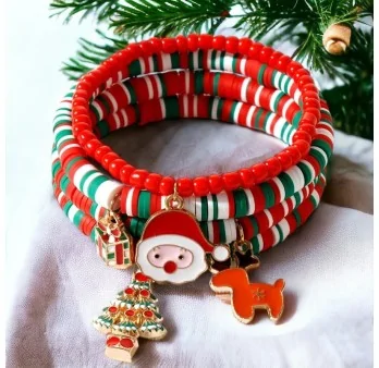 Bracelet multi-rangs de Noël