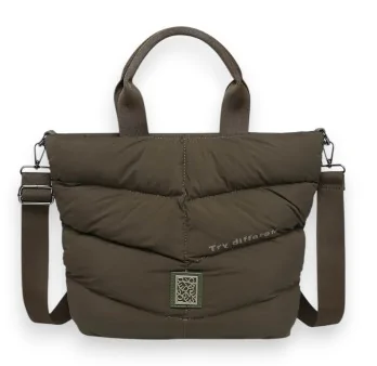 Bolso acolchado Donna Alessia verde caqui