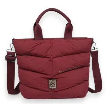 Donna Alessia burgundy padded handbag